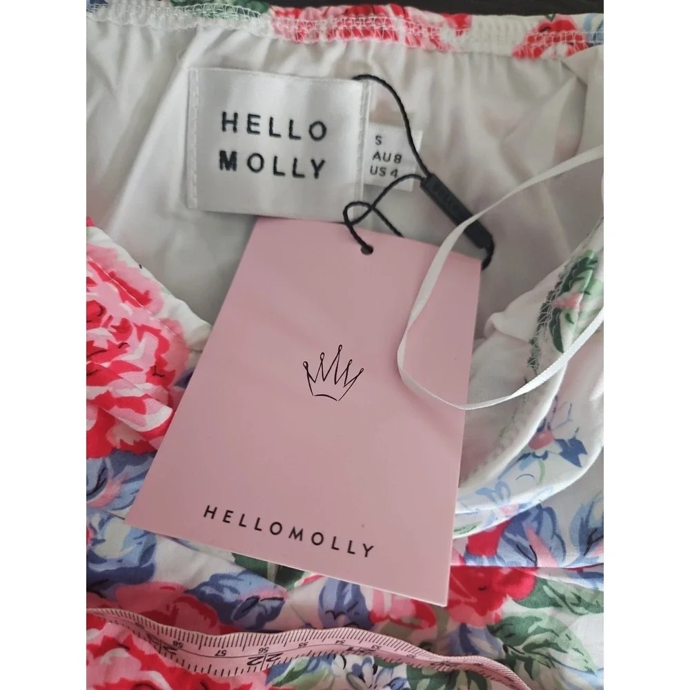 New‎ Hello Molly Romantic Floral Hot Breeze Set Crop Blouse Asymmetrical Skirt S